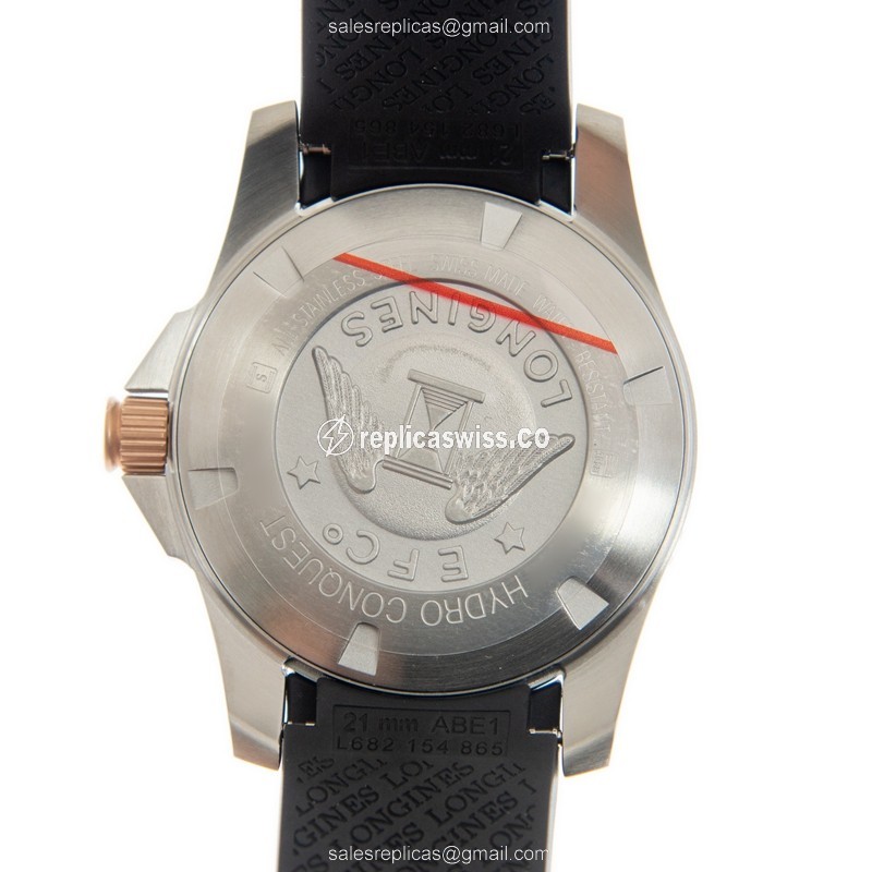 Elegant Longines Conquest Replica in Black Dial & Premium Steel Case Watch - view 3