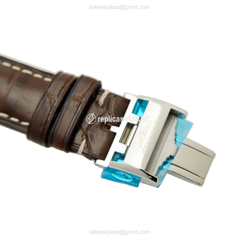 Elegant Longines EVIDENZA Replica Watch | Automatic, White Dial, Brown Alligator Strap - view 4