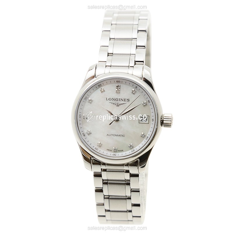 Elegant Longines L2.128.4.87.6 Replica Automatic Watch in Silver Case & Dial - view 2