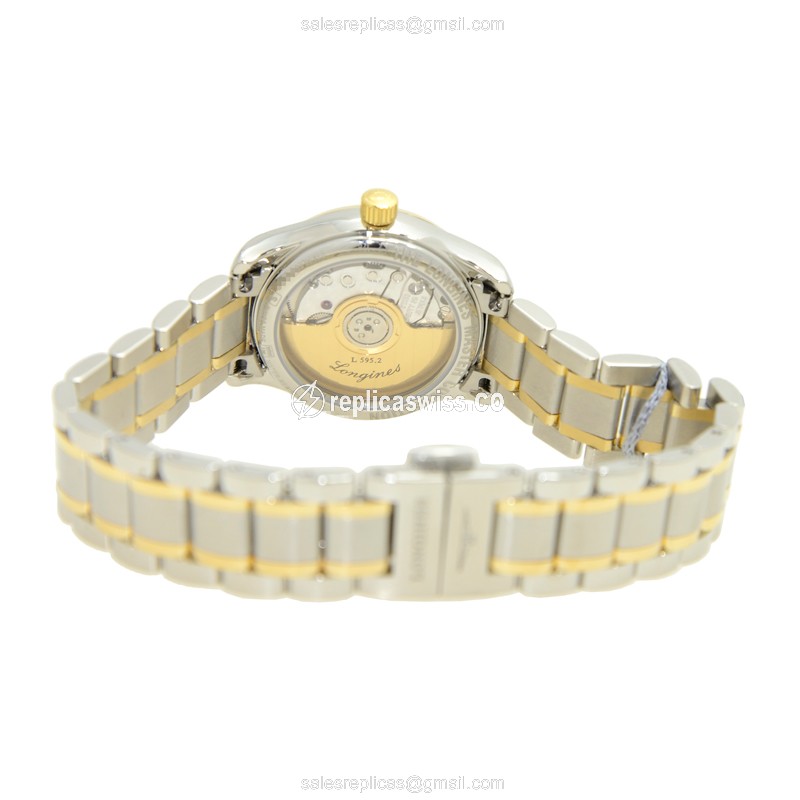 Elegant Longines L2.128.5.12.7 Replica Watch | Automatic Movement, 18kt Steel Case & White Dial - view 4