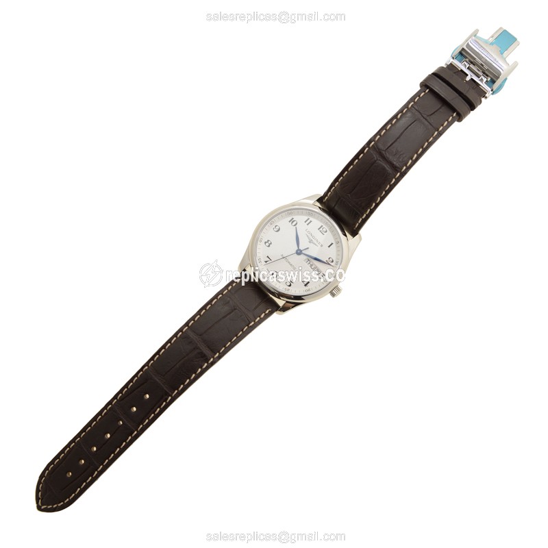 Elegant Longines L2.755.4.78.5 Replica Watch | Automatic Movement, Silver Dial & Genuine Leather - view 2