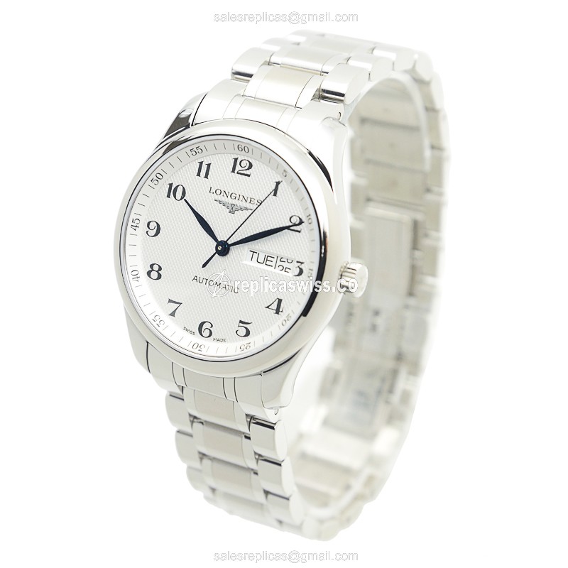Elegant Longines L2.755.4.78.6 Replica Watch with White Dial Stainless Steel Case - view 3
