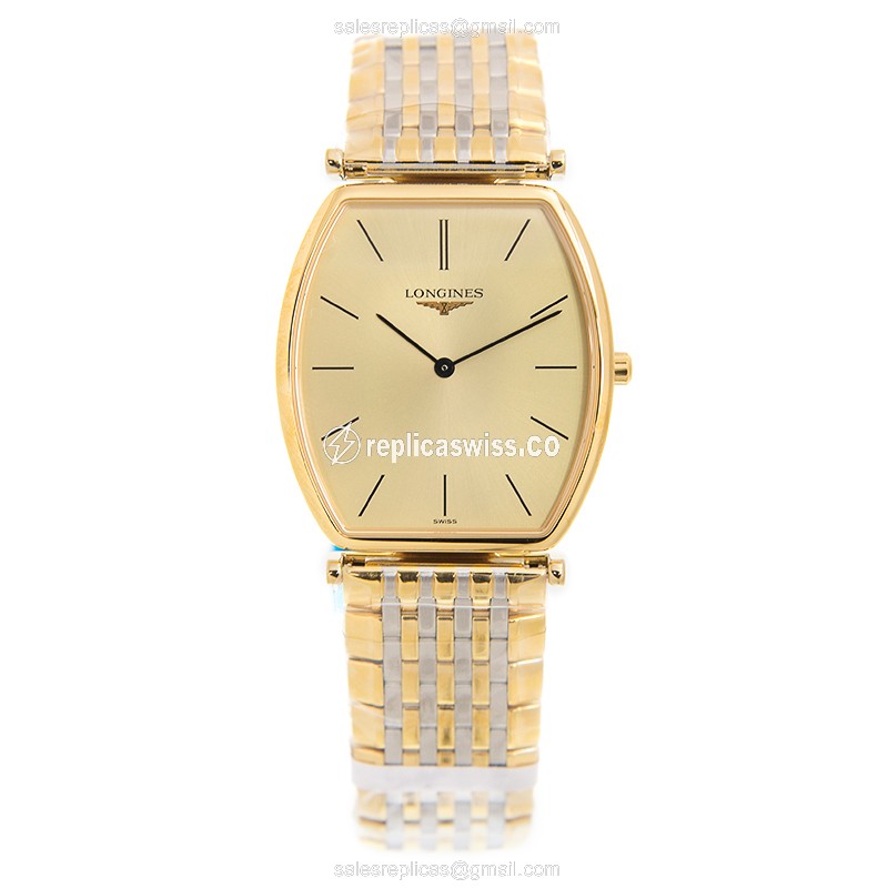 Elegant Longines L4.705.2.32.7 LA GRANDE Replica in Gold-Plated 18kt Steel Case & Crystal Bezel - view 2
