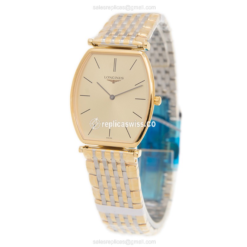 Elegant Longines L4.705.2.32.7 LA GRANDE Replica in Gold-Plated 18kt Steel Case & Crystal Bezel - view 3