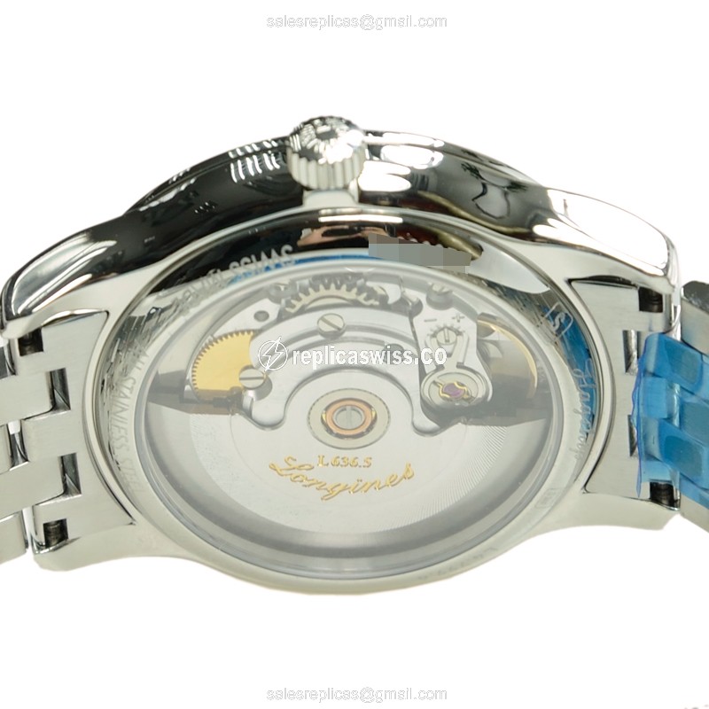 Elegant Longines L4.799.4.12.6 Replica Watch | Automatic Movement, White Dial & Stainless Steel Case - view 4