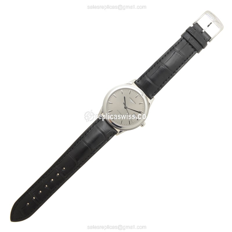 Elegant Longines L4.874.4.72.2 Replica with Silver Dial & Stainless Steel Case Watch - view 2