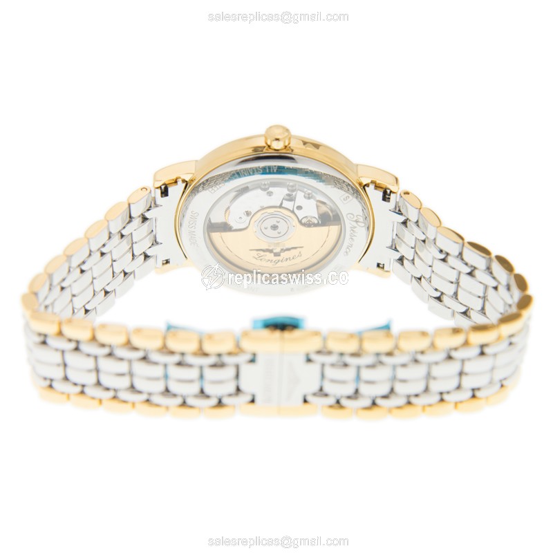Elegant Longines Presence Replica Watch | Automatic Movement | White Dial & Gold Case - view 4