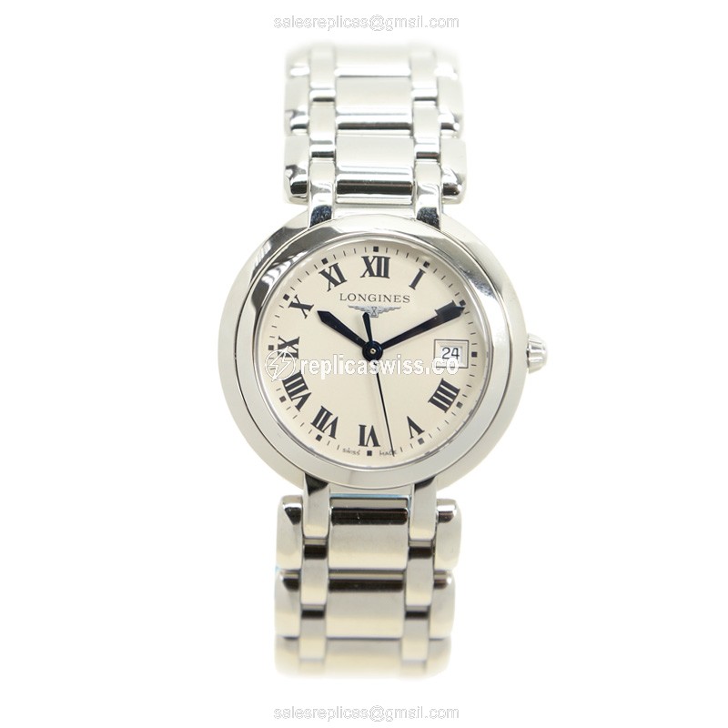 Elegant Longines Prima Luna Replica in White Dial & Stainless Steel Case, Quartz Movement Watch - view 2