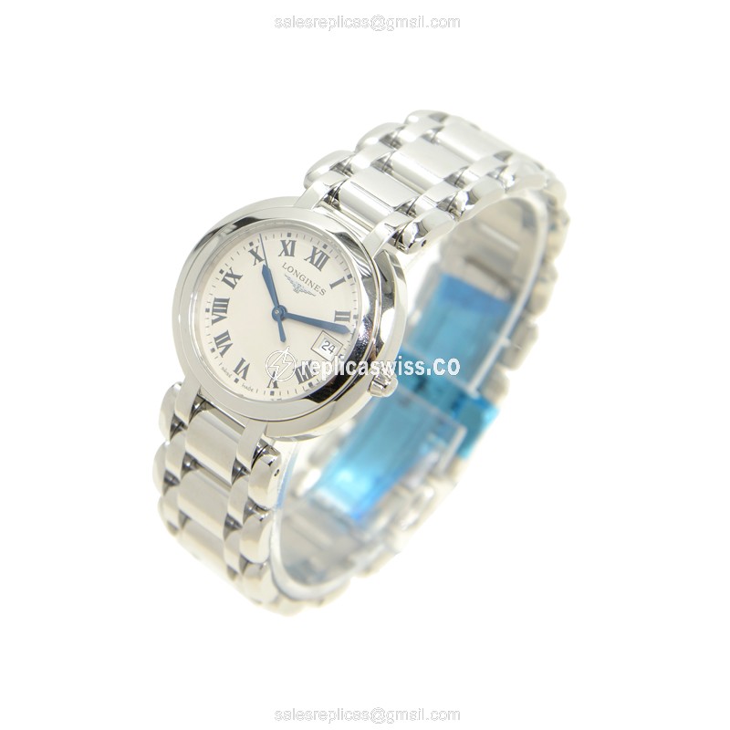 Elegant Longines Prima Luna Replica in White Dial & Stainless Steel Case, Quartz Movement Watch - view 3
