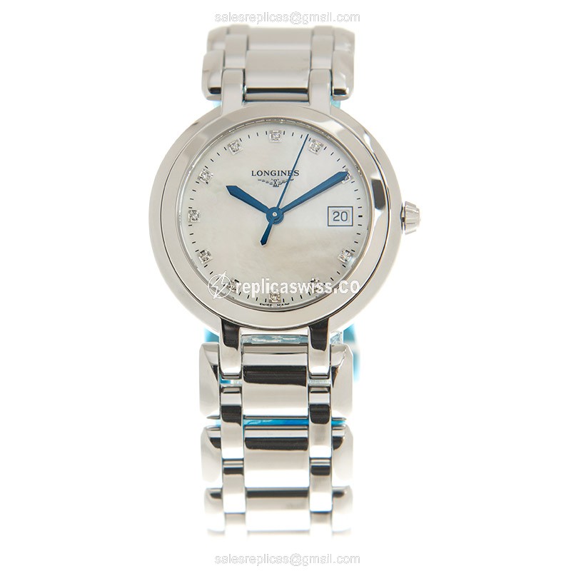 Elegant Longines Prima Luna Replica in White Dial & Stainless Steel Case, Quartz Movement Watch - view 2