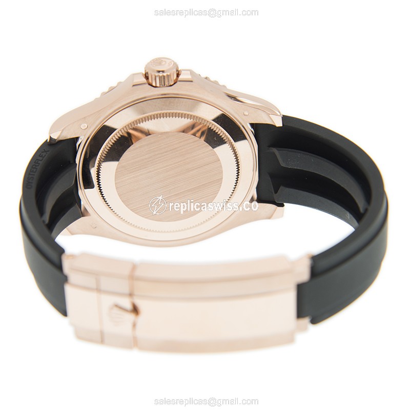 Elegant Yacht Master Replica by Rolex | Automatic Movement | Black Dial & 18kt Gold Watch - view 4