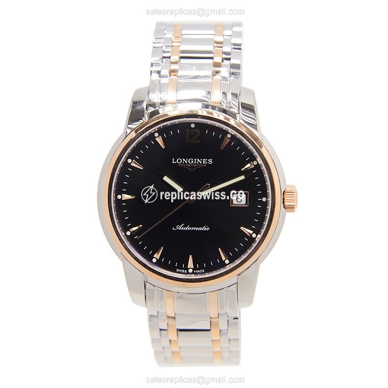Exquisite Longines L2.766.5.52.7 SAINT IMIER Automatic Replica with Black Dial Silver Clasp - view 2