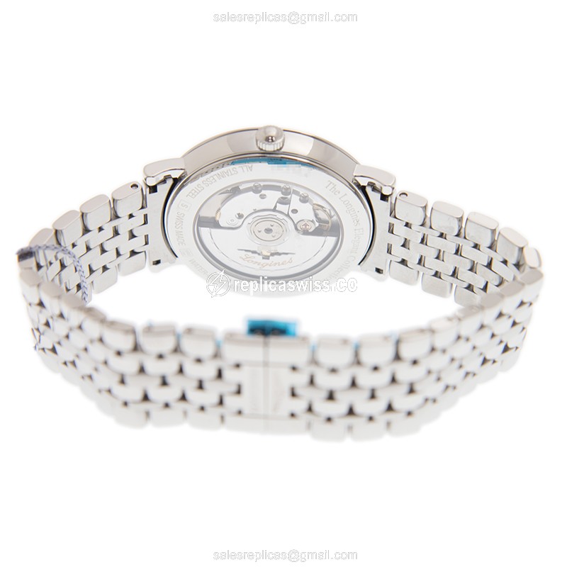 Exquisite Longines L4.910.4.97.6 Replica, Automatic Blue Dial Silver Steel Band Watch - view 4