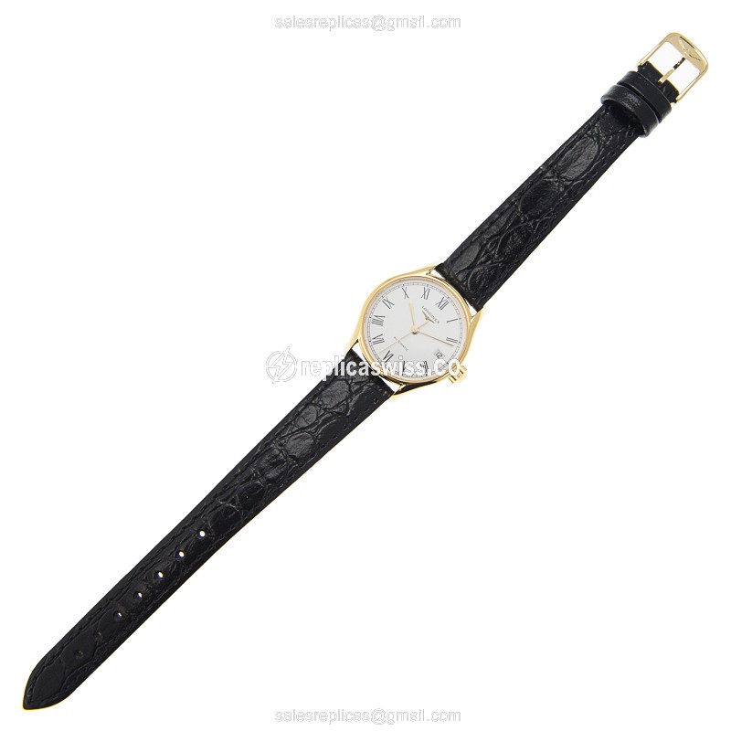 Exquisite Longines Lyre Replica in Gold-Plated Steel Case | Automatic Movement, White Dial Watch - view 2