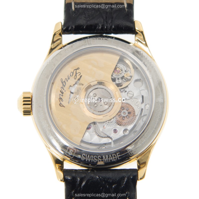 Exquisite Longines Lyre Replica in Gold-Plated Steel Case | Automatic Movement, White Dial Watch - view 3