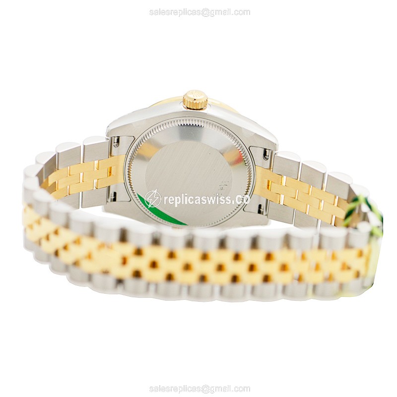 Glamorous Pink Dial Lady Datejust Replica by Rolex, Automatic Movement, 18kt Gold Case Watch - view 4