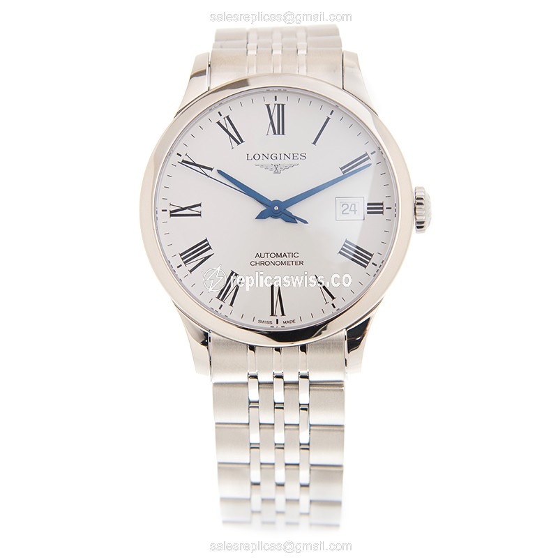 L2.820.4.11.6 Longines Record Replica | White Dial | Stainless Steel Case & Band Watch - view 2