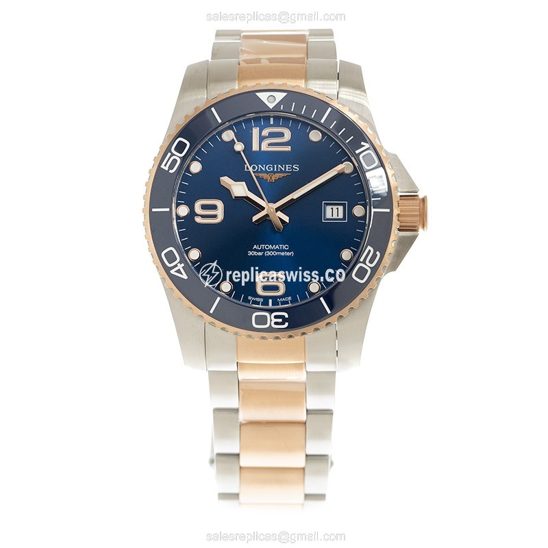 Longines Conquest L3.781.3.98.7 Replica | Blue Dial, 18kt Steel Case & Band Watch - view 2