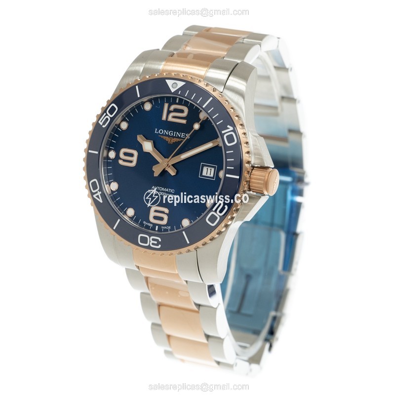 Longines Conquest L3.781.3.98.7 Replica | Blue Dial, 18kt Steel Case & Band Watch - view 3