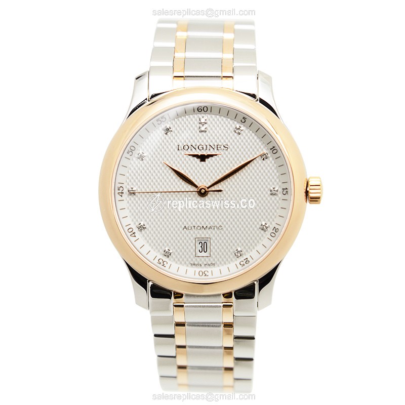 Longines L2.628.5.97.7 Replica Master in 18kt Steel Case & Silver Dial, Automatic Movement Watch - view 2