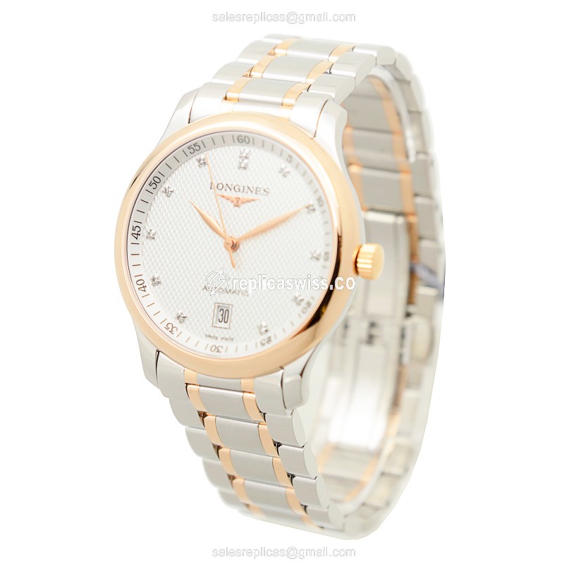 Longines L2.628.5.97.7 Replica Master in 18kt Steel Case & Silver Dial, Automatic Movement Watch - view 3