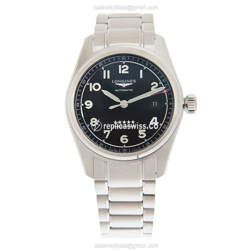 Longines L3.810.4.53.9 Spirit Automatic | Black Dial | Stainless Steel Case Watch - view 2