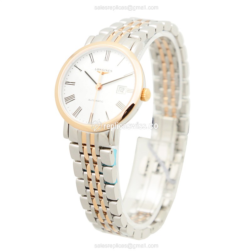 Longines L4.310.5.11.7 Replica, Automatic Movement, White Dial & 18kt Steel Case Watch - view 3