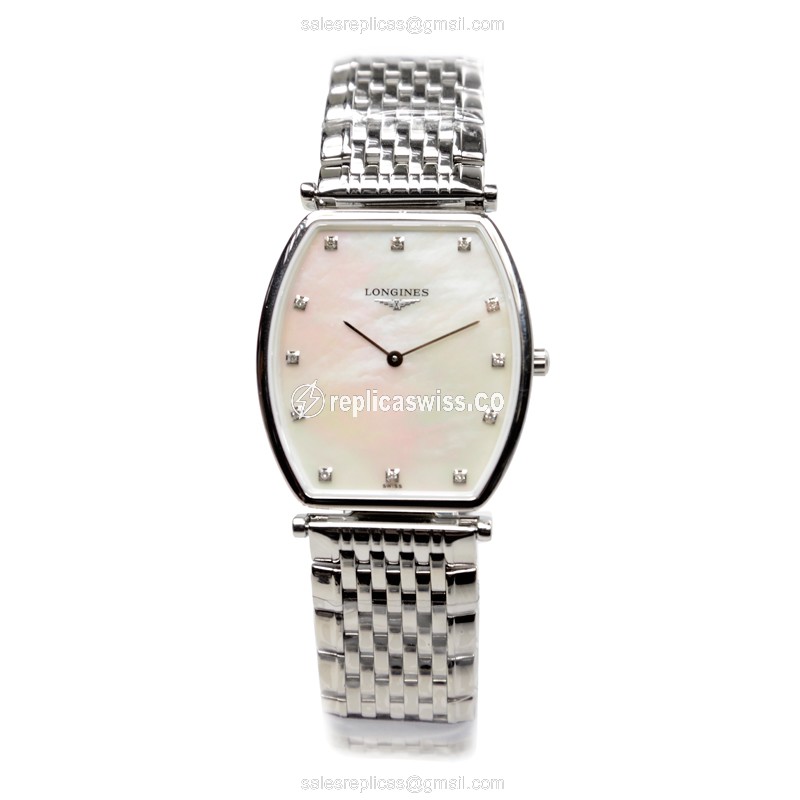 Longines LA GRANDE Stainless Steel Replica, White Dial, Automatic Movement, Silver Clasp & Steel - view 2
