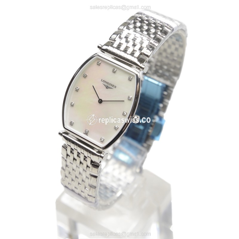 Longines LA GRANDE Stainless Steel Replica, White Dial, Automatic Movement, Silver Clasp & Steel - view 3