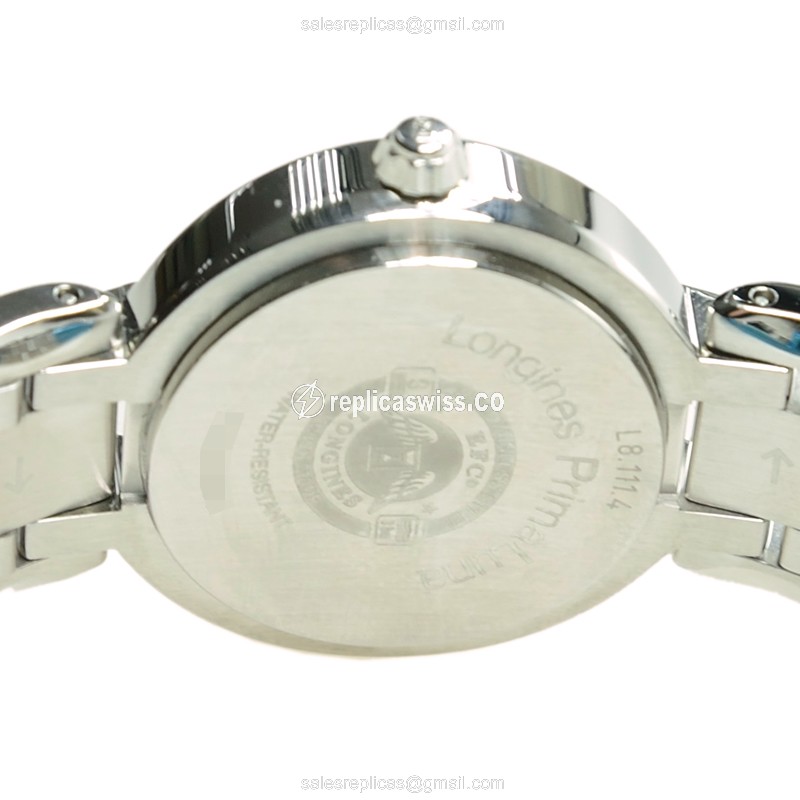 Longines Prima Luna Replica in Stainless Steel, Automatic Movement, White Dial Watch - view 4