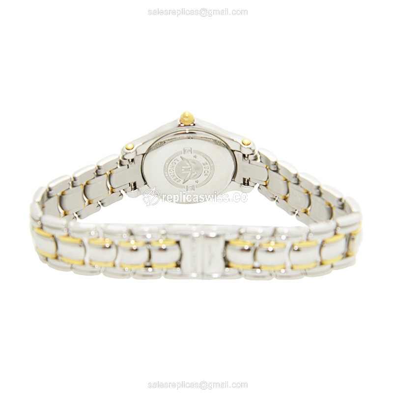 Luxurious Longines Conquest Replica in 18kt Gold & Steel, White Dial & Silver Strap Watch - view 4