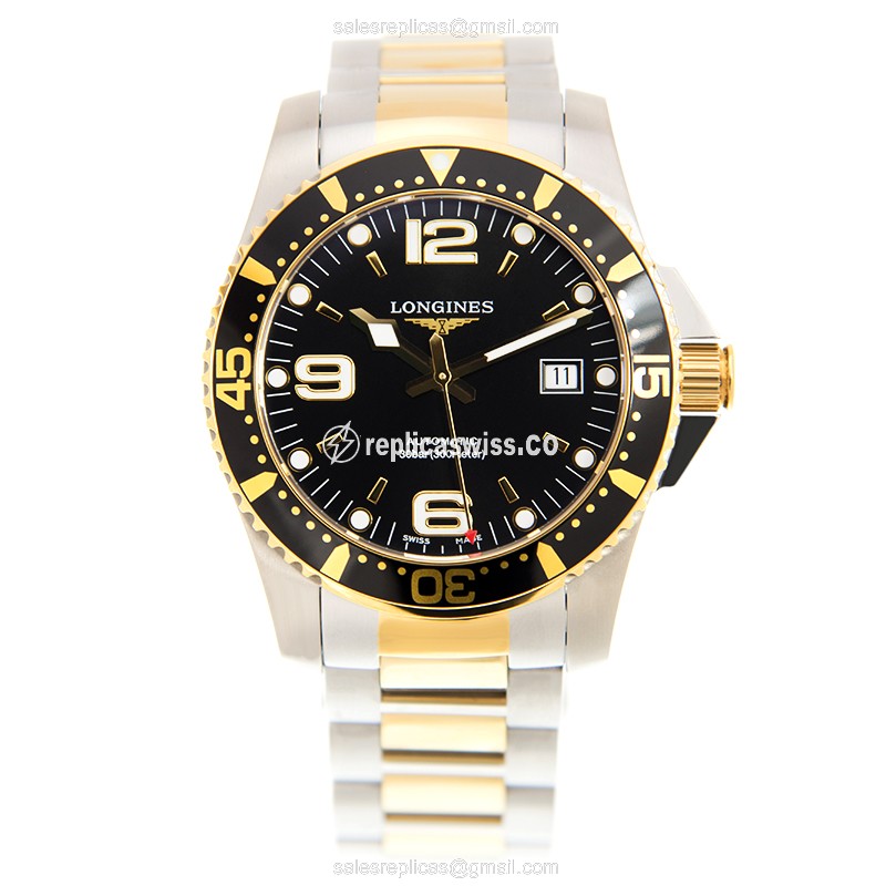 Luxurious Longines Conquest Replica in Black Dial & Stainless Steel Case Watch - view 2