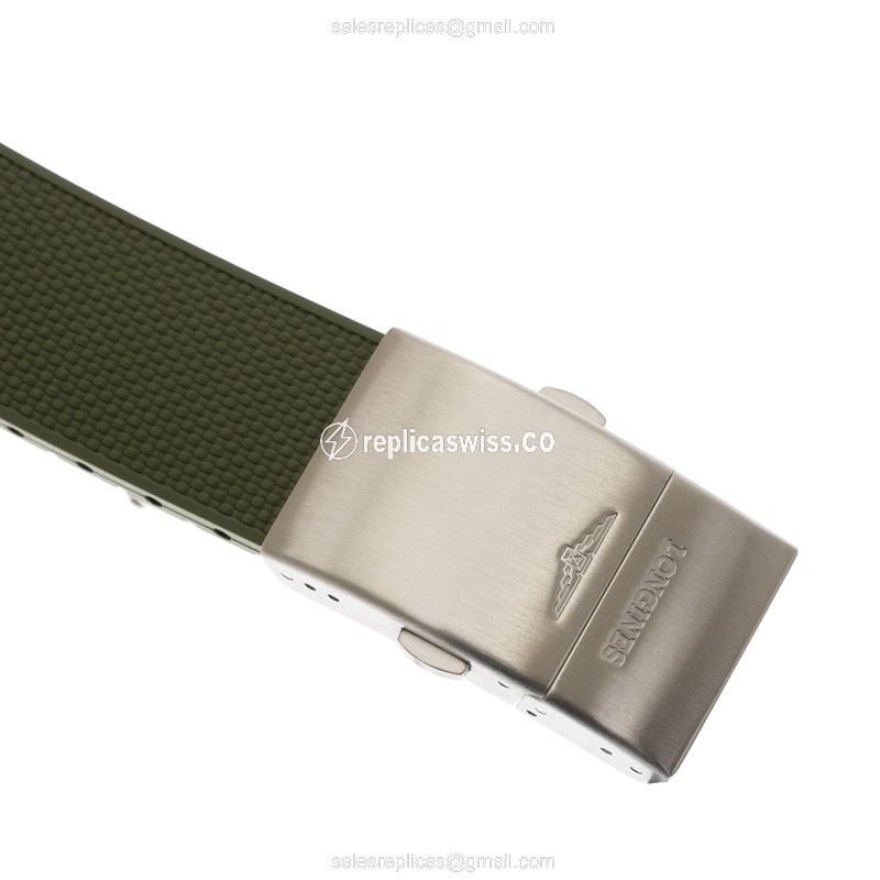 Luxurious Longines Conquest Replica with Green Dial Canvas Strap Watch - view 4
