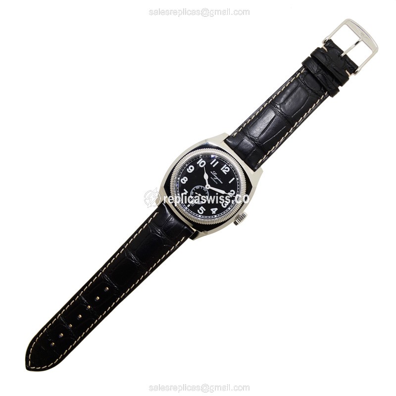 Luxurious Longines Heritage Replica in Black Dial Stainless Steel Case with Automatic Movement - view 2