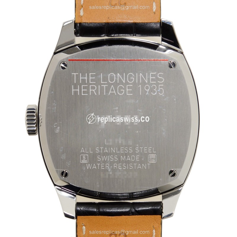 Luxurious Longines Heritage Replica in Black Dial Stainless Steel Case with Automatic Movement - view 3