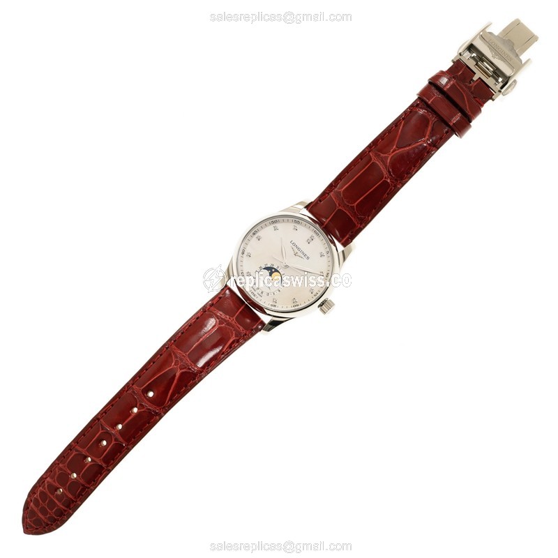 Luxurious Longines L2.409.4.87.2 Replica in Stainless Steel, Automatic Movement & White Dial Watch - view 2