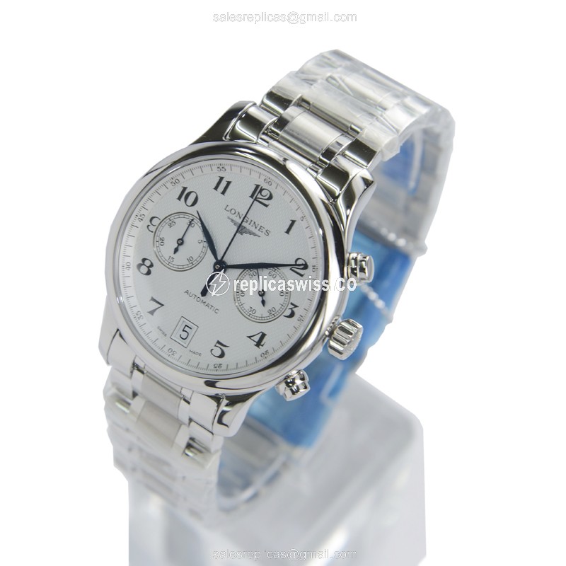 Luxurious Longines L2.669.4.78.6 Replica Watch | Automatic Movement, Silver Dial & Case - view 3