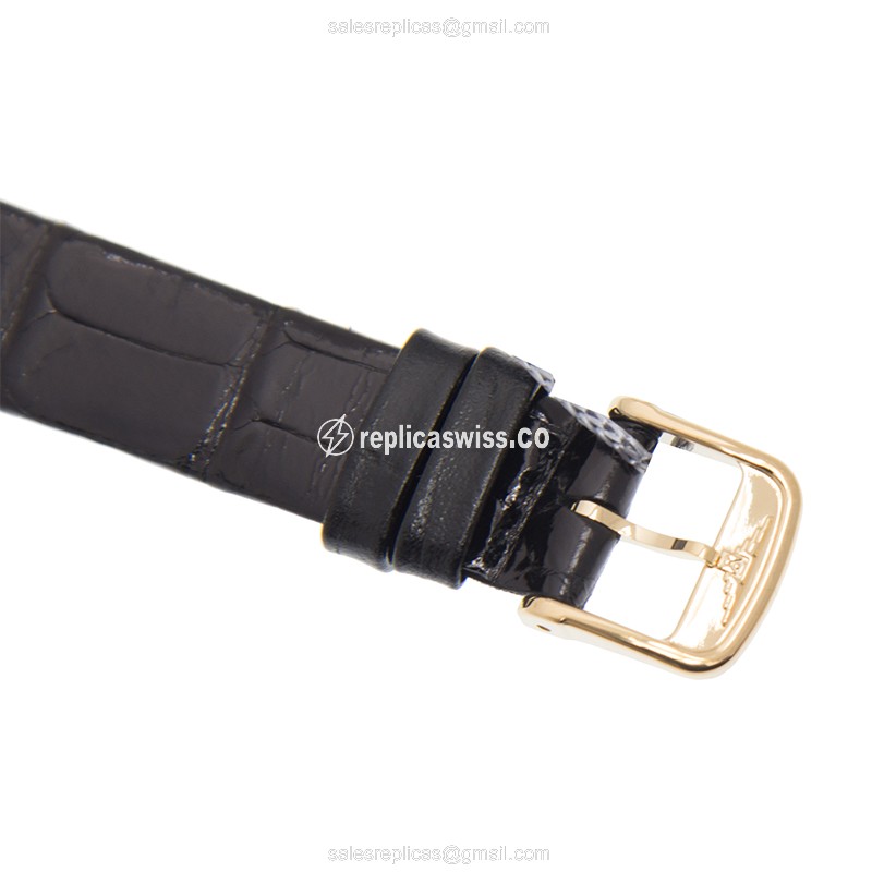 Luxurious Longines L4.205.2.32.2 Quartz Replica in 18kt Gold, Sleek Gold Dial Leather Strap - view 4