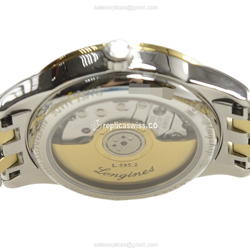 Luxurious Longines L4.274.3.57.7 Replica in PVD Gold Case & Black Dial Watch - view 4