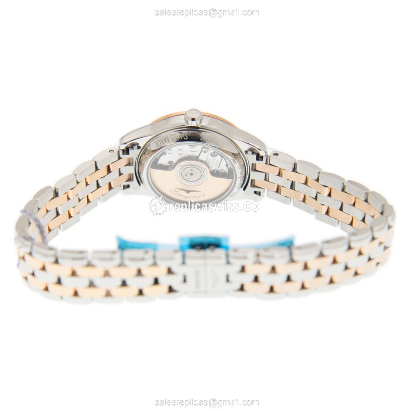 Luxurious Longines L4.274.3.92.7 Replica, Automatic Movement, 18kt White Dial & Gold Steel Case - view 4