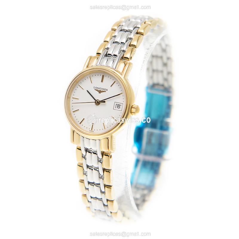 Luxurious Longines L4.319.2.12.7 Replica Watch in White Dial & Gold Gold-Plated Case - view 3