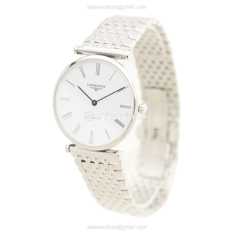 Luxurious Longines L4.908.4.11.6 Grande Replica with White Dial & Stainless Steel Case Watch - view 3