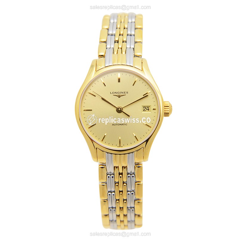 Luxurious Longines Lyre Replica in 18K Gold Case, Automatic Movement, Gold Dial Watch - view 2