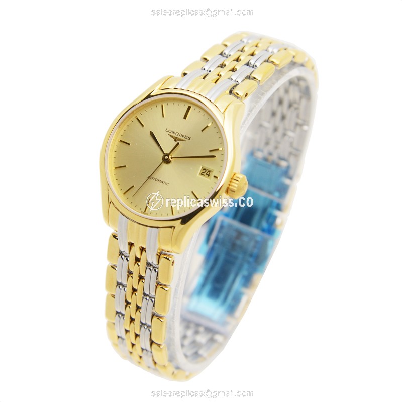 Luxurious Longines Lyre Replica in 18K Gold Case, Automatic Movement, Gold Dial Watch - view 3
