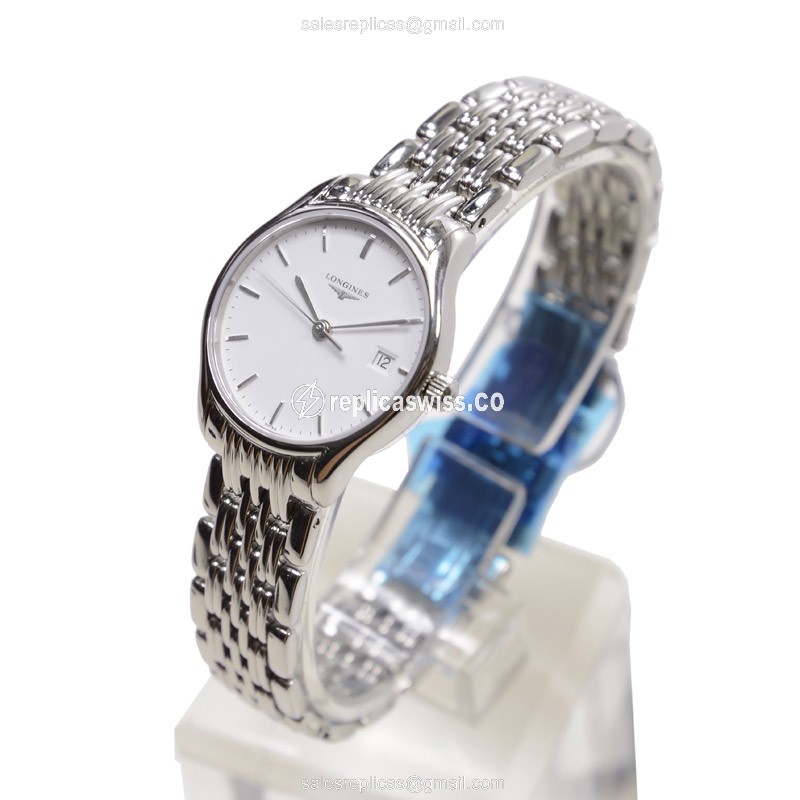Luxurious Longines Lyre Replica Watch with White Dial & Steel Case - view 3