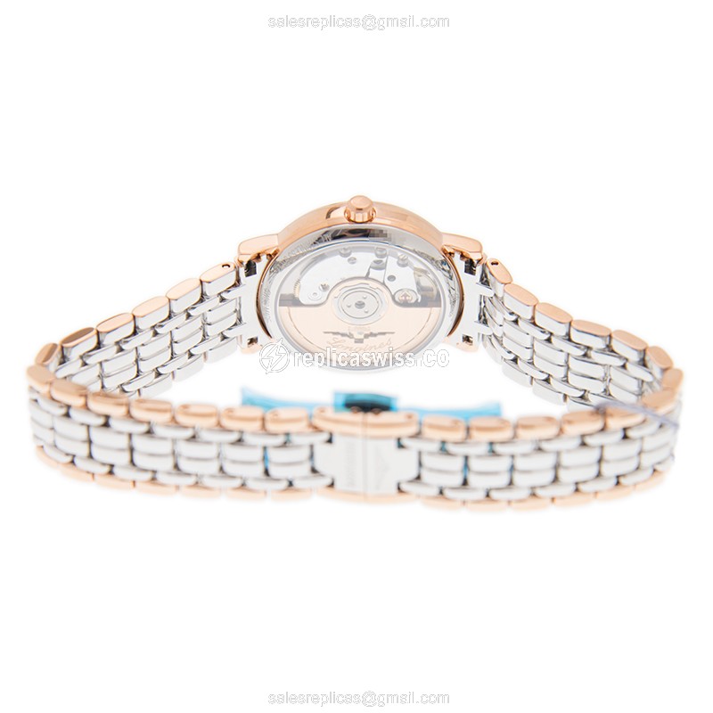Luxurious Longines Presence Replica in 18kt Steel & Rose Gold, Automatic Movement White Dial - view 4