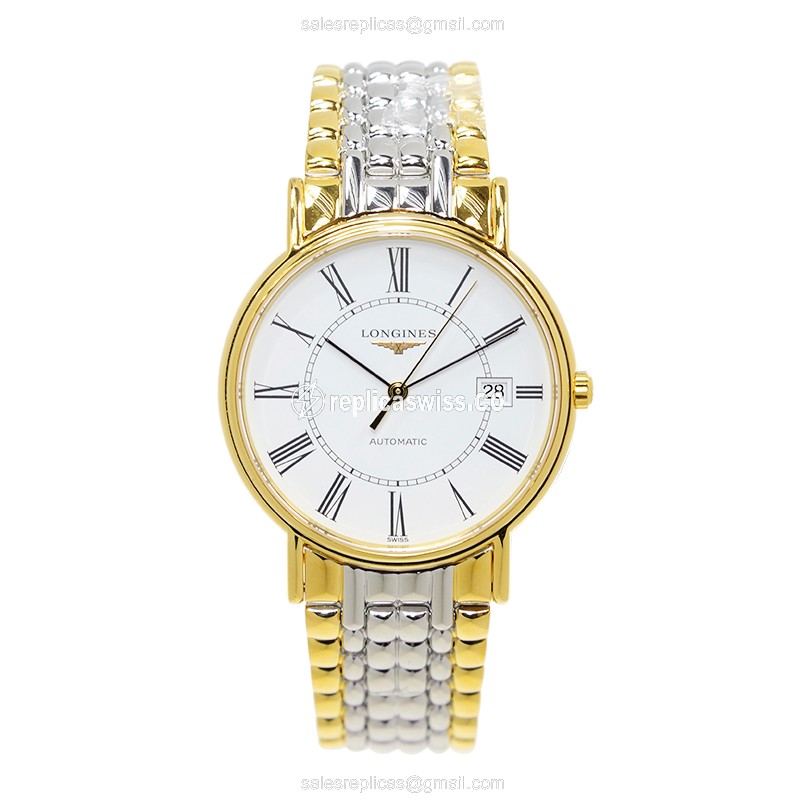 Luxurious Longines Presence Replica in 18kt Steel & Silver with White Dial Automatic Movement - view 2