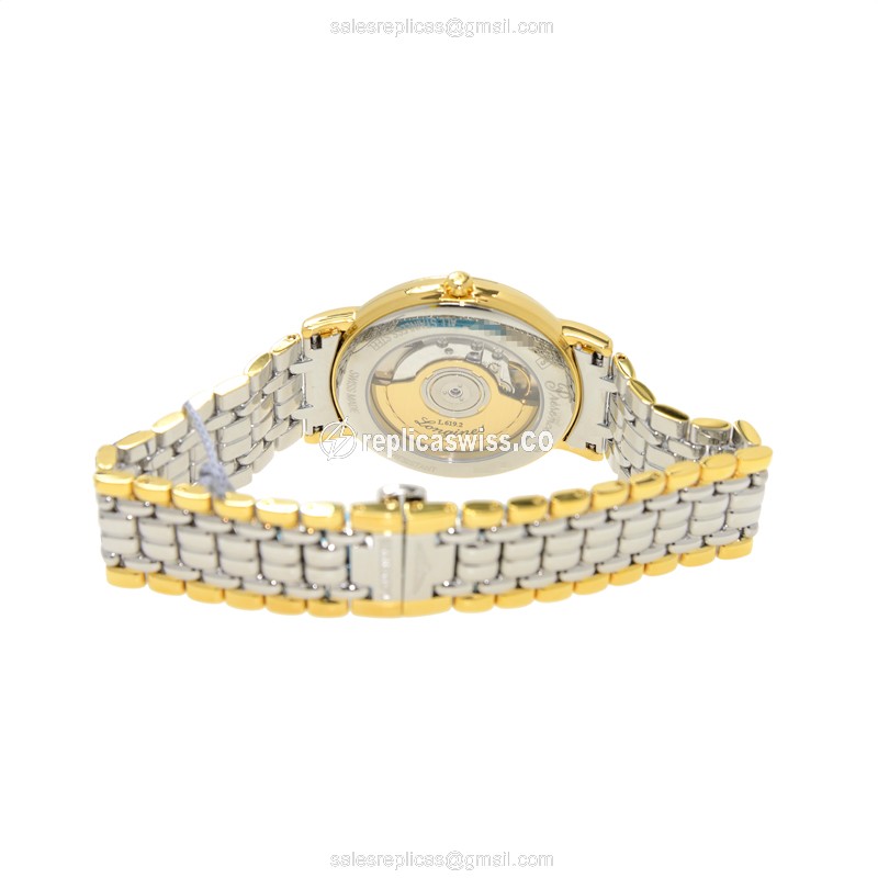 Luxurious Longines Presence Replica in 18kt Steel & Silver with White Dial Automatic Movement - view 4
