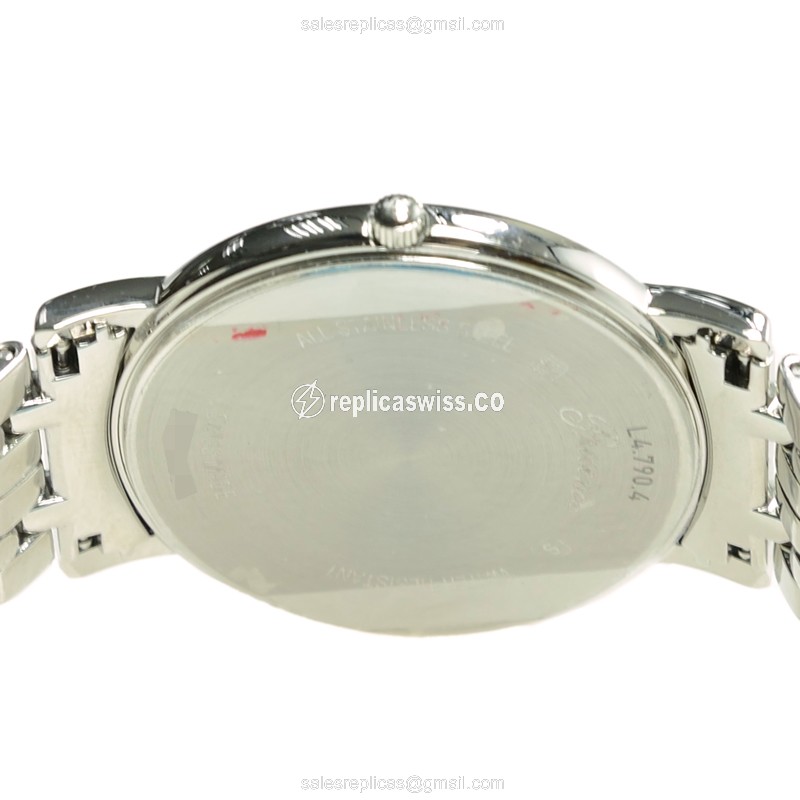 Luxurious Longines Presence Replica in Stainless Steel Case with White Dial Sapphire Crystal - view 4