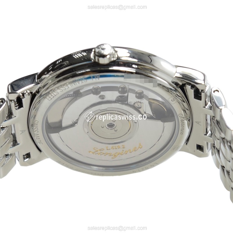Luxurious Longines Presence Replica in Stainless Steel with Automatic Movement White Dial Watch - view 4